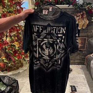 Affliction Black and White Graphic Tee